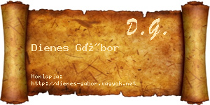 Dienes Gábor névjegykártya